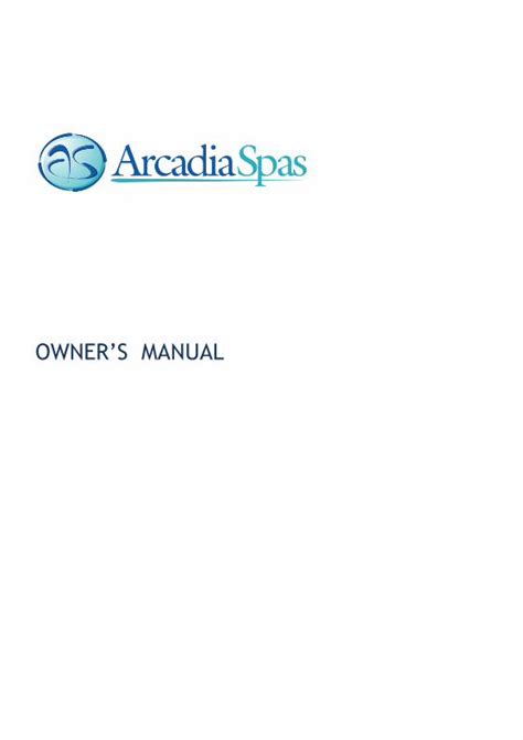 arcadia eos spa|Arcadia Spas User Manual .